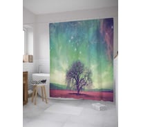 Штора (занавеска) для ванной JoyArty "Космическое сияние" из сатена, 180х200 см с крючками, sc_35610