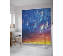 Штора (занавеска) для ванной JoyArty "Багровый закат" из сатена, 180х200 см с крючками, sc_34743