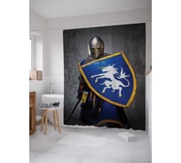 Штора (занавеска) для ванной JoyArty "Бронированный рыцарь" из сатена, 180х200 см с крючками, sc_9478