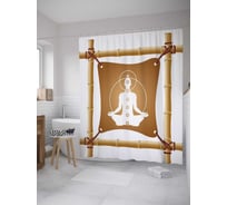 Штора (занавеска) для ванной JoyArty "Зона медитации" из сатена, 180х200 см с крючками, sc_9703