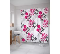Штора (занавеска) для ванной JoyArty "Цветочные думы" из сатена, 180х200 см с крючками, sc_3992