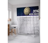 Штора (занавеска) для ванной JoyArty "Лунные прогнозы 2016" из сатена, 180х200 см с крючками, sc_6615
