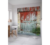 Штора (занавеска) для ванной JoyArty "Заброшенный дом" из сатена, 180х200 см с крючками, sc_9785