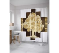 Штора (занавеска) для ванной JoyArty "Дерево жизни" из сатена, 180х200 см с крючками, sc_8032