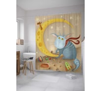 Штора (занавеска) для ванной JoyArty "Сказочный сон" из сатена, 180х200 см с крючками, sc_32959