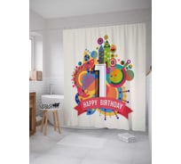 Штора (занавеска) для ванной JoyArty "Яркое событие" из сатена, 180х200 см с крючками, sc_35023