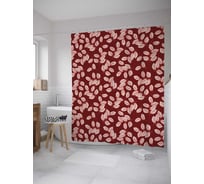Штора (занавеска) для ванной JoyArty "Оторванный листик" из сатена, 180х200 см с крючками, sc_35584