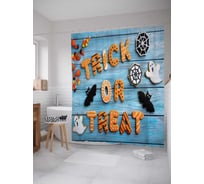 Штора (занавеска) для ванной JoyArty "Кошелек или жизнь" из сатена, 180х200 см с крючками, sc_36729