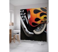 Штора (занавеска) для ванной JoyArty "Виниловая наклейка" из сатена, 180х200 см с крючками, sc_9920