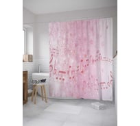 Штора (занавеска) для ванной JoyArty "Весенняя мелодия" из сатена, 180х200 см с крючками, sc_35508