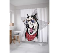 Штора (занавеска) для ванной JoyArty "Кто тут звезда" из сатена, 180х200 см с крючками, sc_70152