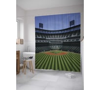 Штора (занавеска) для ванной JoyArty "Поле для бейсбола" из сатена, 180х200 см с крючками, sc_8564