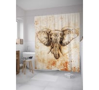 Штора (занавеска) для ванной JoyArty "Хранитель благоразумия" из сатена, 180х200 см с крючками, sc_35393