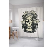 Штора (занавеска) для ванной JoyArty "Веселый Роджер" из сатена, 180х200 см с крючками, sc_38199