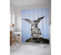 Штора (занавеска) для ванной JoyArty "Крылатый защитник" из сатена, 180х200 см с крючками, sc_9953