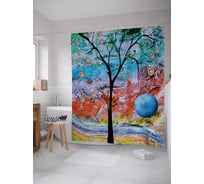 Штора (занавеска) для ванной JoyArty "Искаженная реальность дерева" из сатена, 180х200 см с крючками, sc_4479