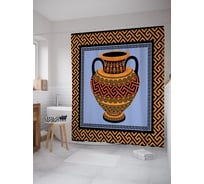 Штора (занавеска) для ванной JoyArty "Античный кувшин" из сатена, 180х200 см с крючками, sc_53979