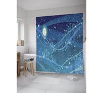 Штора (занавеска) для ванной JoyArty "Полнолуние среди звезд" из сатена, 180х200 см с крючками, sc_61975