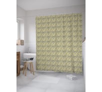 Штора (занавеска) для ванной JoyArty "Маргаритки ретро" из сатена, 180х200 см с крючками, sc_60874