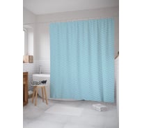 Штора (занавеска) для ванной JoyArty "Полосатые зигзаги" из сатена, 180х200 см с крючками, sc_62534