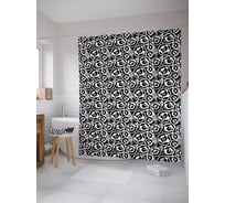 Штора (занавеска) для ванной JoyArty "Хаос кругов" из сатена, 180х200 см с крючками, sc_57525