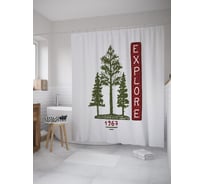 Штора (занавеска) для ванной JoyArty "Исследования 1967" из сатена, 180х200 см с крючками, sc_61778