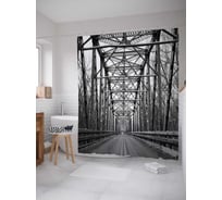 Штора (занавеска) для ванной JoyArty "Мостовая конструкция" из сатена, 180х200 см с крючками, sc_38187