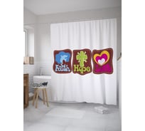 Штора (занавеска) для ванной JoyArty "Вера, надежда, любовь пэчворк" из сатена, 180х200 см с крючками, sc_61711