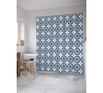 Штора (занавеска) для ванной JoyArty "Цветы и колеса" из сатена, 180х200 см с крючками, sc_63955