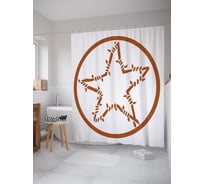 Штора (занавеска) для ванной JoyArty "Символ Техаса" из сатена, 180х200 см с крючками, sc_63086