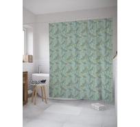 Штора (занавеска) для ванной JoyArty "Полосатые крылья стрекоз" из сатена, 180х200 см с крючками, sc_55580