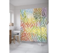 Штора (занавеска) для ванной JoyArty "Радужные листья" из сатена, 180х200 см с крючками, sc_61507