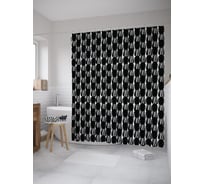 Штора (занавеска) для ванной JoyArty "Глазастые осьминоги" из сатена, 180х200 см с крючками, sc_61402