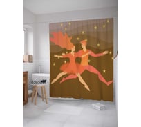 Штора (занавеска) для ванной JoyArty "Танец влюбленных" из сатена, 180х200 см с крючками, sc_74393