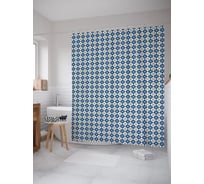 Штора (занавеска) для ванной JoyArty "Лепестковый орнамент" из сатена, 180х200 см с крючками, sc_57724