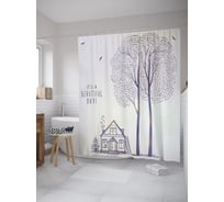 Штора (занавеска) для ванной JoyArty "Прекрасный день" из сатена, 180х200 см с крючками, sc_61628