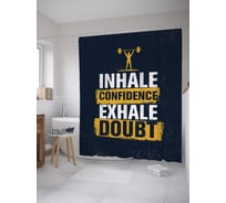 Штора (занавеска) для ванной JoyArty "Вдыхать уверенность выдыхать сомнение" из сатена, 180х200 см с крючками, sc_62215