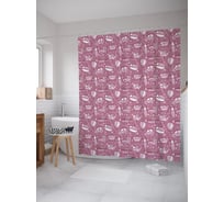 Штора (занавеска) для ванной JoyArty "От подводной лодки до ракеты" из сатена, 180х200 см с крючками, sc_53384