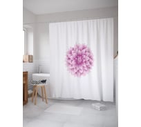 Штора (занавеска) для ванной JoyArty "Бутон георгины" из сатена, 180х200 см с крючками, sc_53606