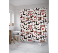 Штора (занавеска) для ванной JoyArty "Лошадки с большой гривой" из сатена, 180х200 см с крючками, sc_52418