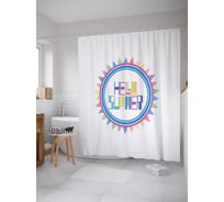 Штора (занавеска) для ванной JoyArty "Привет лето" из сатена, 180х200 см с крючками, sc_53734