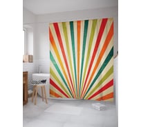 Штора (занавеска) для ванной JoyArty "Разноцветный рассвет" из сатена, 180х200 см с крючками, sc_63050
