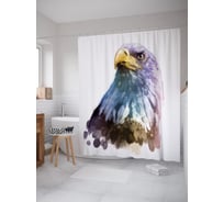 Штора (занавеска) для ванной JoyArty "Гордый орел" из сатена, 180х200 см с крючками, sc_63505