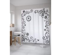 Штора (занавеска) для ванной JoyArty "Рисунок зентангл в тетради" из сатена, 180х200 см с крючками, sc_61079