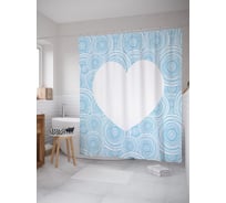 Штора (занавеска) для ванной JoyArty "Сердце на дисках" из сатена, 180х200 см с крючками, sc_62529