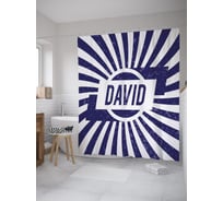 Штора (занавеска) для ванной JoyArty "Давид" из сатена, 180х200 см с крючками, sc_61209