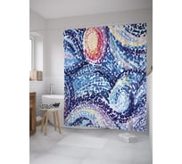 Штора (занавеска) для ванной JoyArty "Абстракция неба" из сатена, 180х200 см с крючками, sc_61980