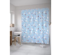 Штора (занавеска) для ванной JoyArty "Подарок для кошечки" из сатена, 180х200 см с крючками, sc_52576