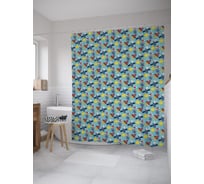 Штора (занавеска) для ванной JoyArty "Космическая станция" из сатена, 180х200 см с крючками, sc_62116