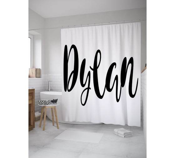 Штора (занавеска) для ванной JoyArty "Дилан" из сатена, 180х200 см с крючками, sc_61276 1